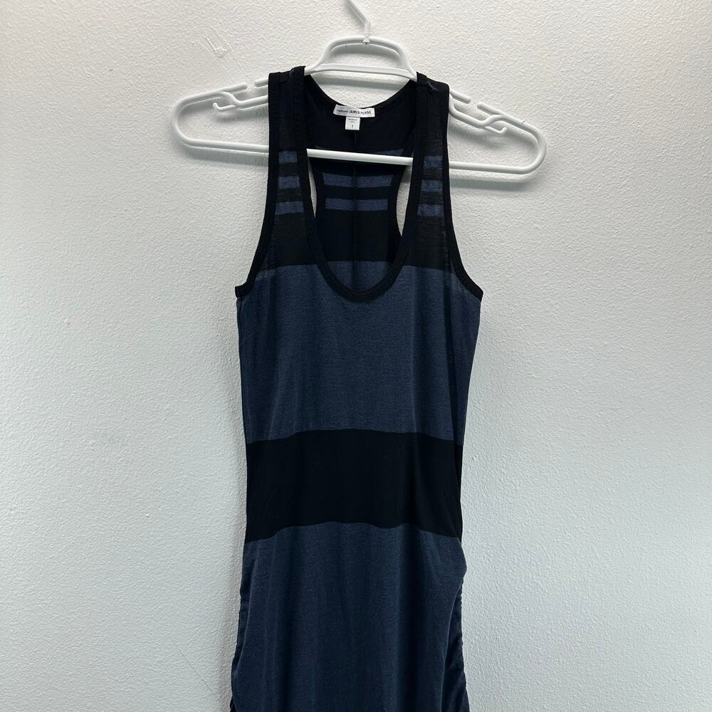 Standard James Perse Wide Stripe Tank Dress in Blue Black Size 1/S - Picture 3 of 13